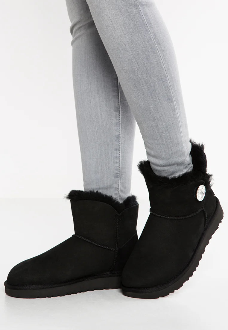 Ugg mini nero bottone Swarovski