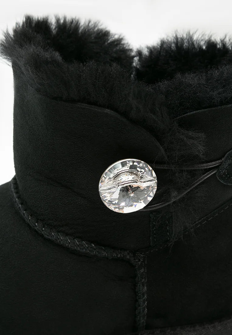 Ugg mini nero bottone Swarovski